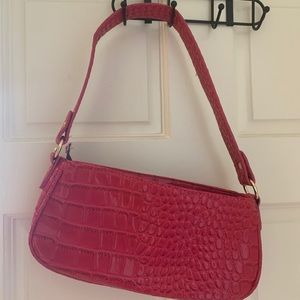 Pink croc shoulder bag purse y2k